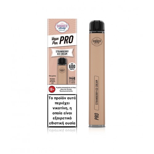 Dinner Lady Vape Pen Pro Strawberry Ice Cream 2ml 20mg